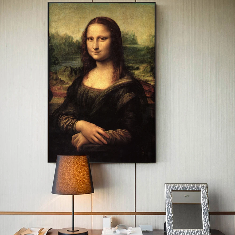 

Smile Of Mona Lisa Portrait Canvas Art Painting Reproductions Classical Da Vinci Famous Art Prints For Living Room Cuadros Decor