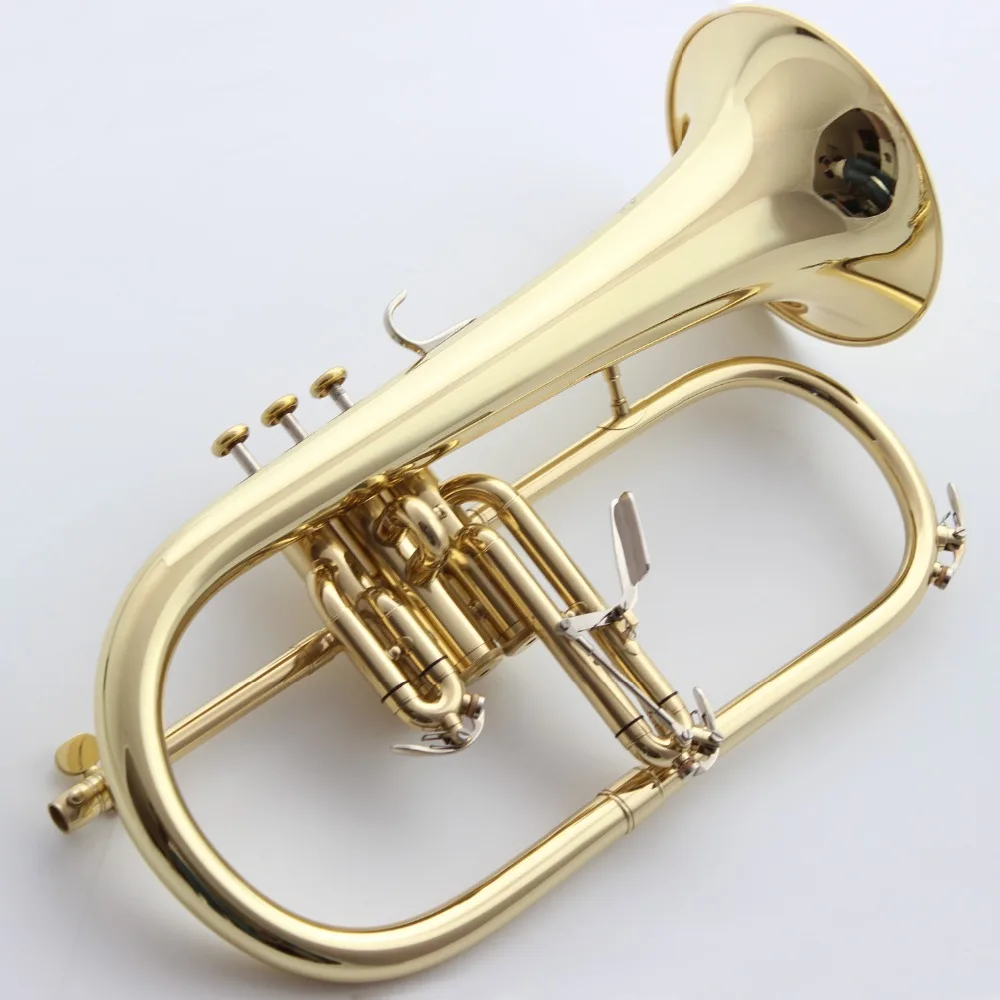 Абсолютно профессиональный Bach flugelhorn BH-950 золотой лак с чехол для профессионального flugelhorn s Bb желтый Латунный Колокольчик