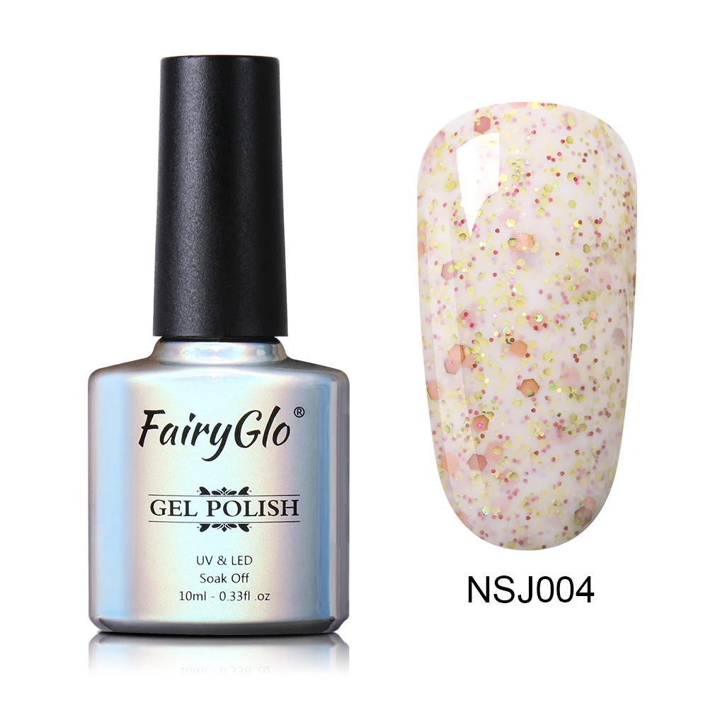 FairyGlo 10 мл сырный песок Гель-лак для ногтей замочить от длительного действия Гель-лак для маникюра УФ-гель для ногтей Полупостоянный лак - Цвет: NSJ004