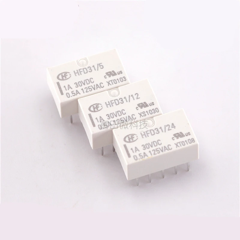 

2PCS/lot Relay HFD31-5VDC HFD31-12VDC HFD31-24VDC HFD31/5 HFD31/12 HFD31/24 10PIN
