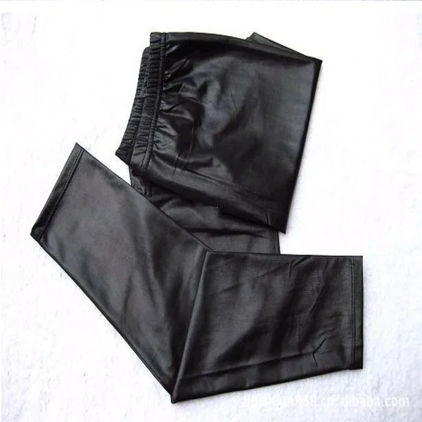 Women Sexy Black Wet Look Faux Leather Leggings Slim Shiny Pants Leggings