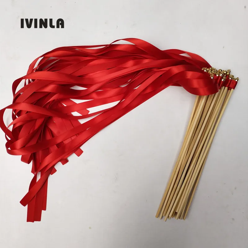 

Новейшие 50 шт./лот красные свадебные палочки с золотым колокольчиком для свадебного украшения