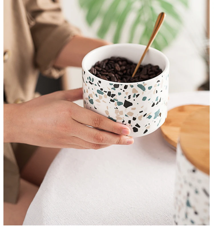 Творческий скандинавский стиль керамика еда герметичный может кухня хранения организации приправа чай кофе в зернах конфеты банка украшение дома