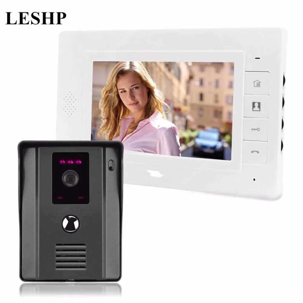 

LESHP 7" Color Video Door Phone Video Intercom Door Intercom IR Night Vision Camera Doorbell Kit for Home Apartment