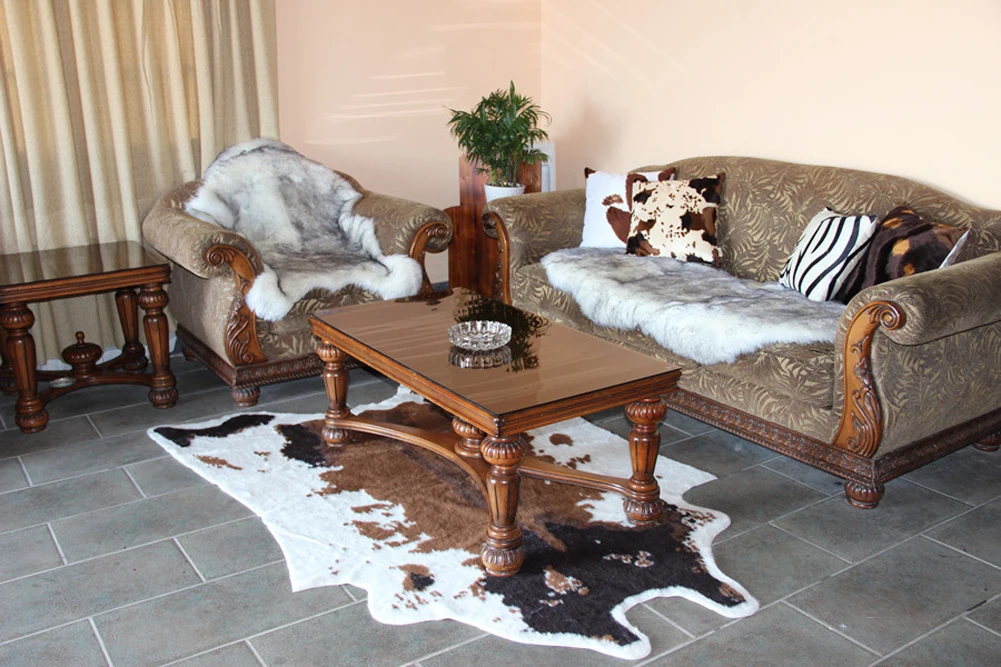 152x200cm Soft Faux Cowhide Rug 5x6 6 Feet Cow Print Rug Perfect