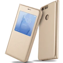 Кожаный чехол-книжка для huawei Honor 8, кожаный чехол-книжка, чехол с окошком для смартфона huawei Honor 8, 5,2 дюйма