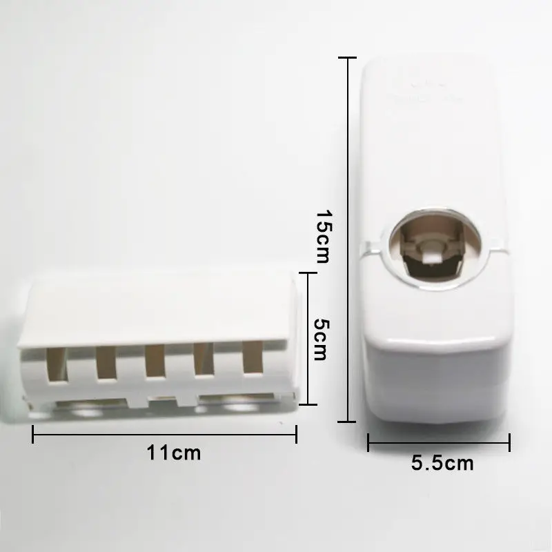 2 шт. креативный Автоматический Дозатор зубной пасты соковыжималка+ 5 держатель для зубной щетки Висячие настенные аксессуары для ванной комнаты - Цвет: Белый