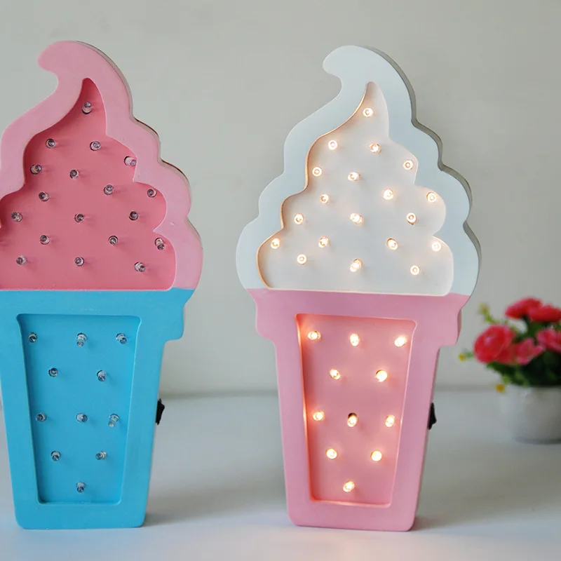 

Home Decoration Light Wooden Ice Cream LED Night Light Children's Bedroom Table Lamp Wall Wall Lamp New typs Lighting lamp