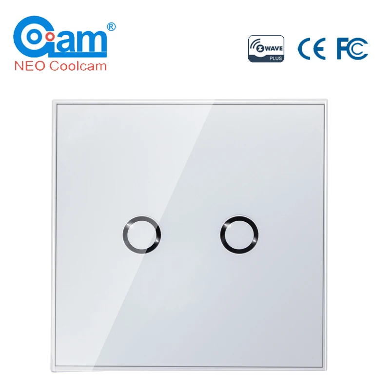 

NEO COOLCAM NAS-SC02ZE Z-wave Plus Wall Light Switch 2CH Gang Home Automation Z Wave Wireless Smart Remote Control Light Switch