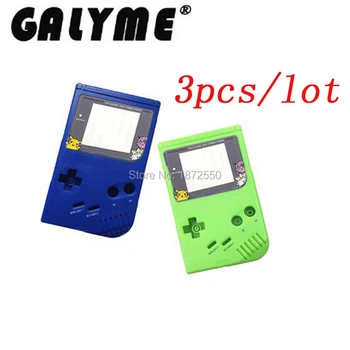 

3pcs/lot Blue And Apple Green Color w/Cartoon Lens Plastic Housing Shell Fit GameboyGB Classic Shell GBO DMG CASE Boy Game Color