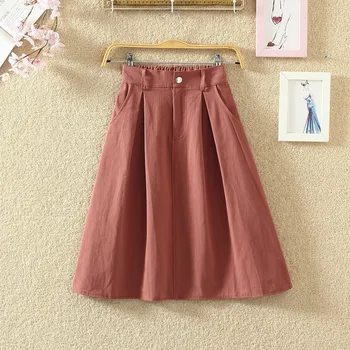 

New Harajuku Skirt Women 2018 Casual High Waist Skirts Womens Solid Color Girls A Line Mid Fashion Skirts W1