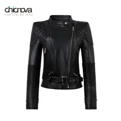 PU кожаная куртка женская на молнии искусственная кожа большие размеры 4XL Мотоцикл Байкер jaquetas casacos de couro женственная fs0191