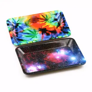

1pc Metal Starry Leaves Cigarette Tobacco Rolling Tray Holder Essential Smoking Accessory Cool Supplies New