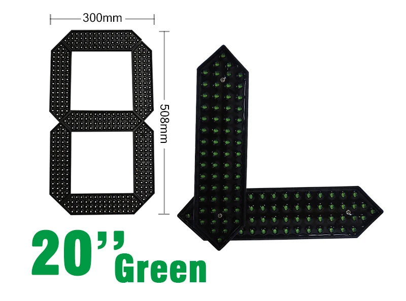 3 20 Inch Green Color 7 Seven Segment LED Digital Number Display Module 1