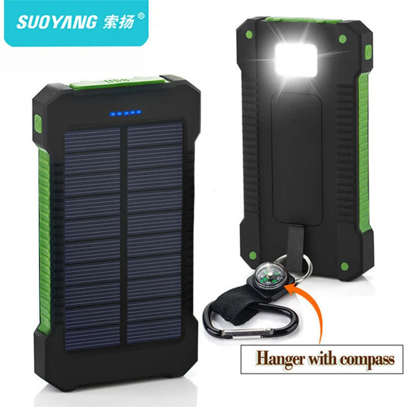 

Top Solar Power Bank Waterproof 30000mAh for Xiaomi Smartphone with LED Light Solar Charger USB Powerbank Ports For iphone 8 X