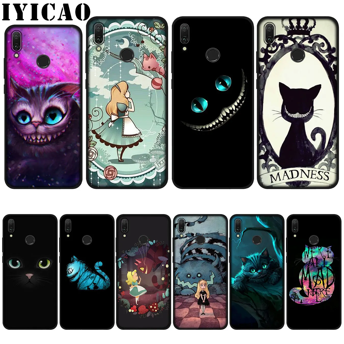 IYICAO Cheshire Cat Soft Case for Huawei P20 Pro P10 P8 P9 P30 Lite Mini 2017 P Smart 2019 Cover |