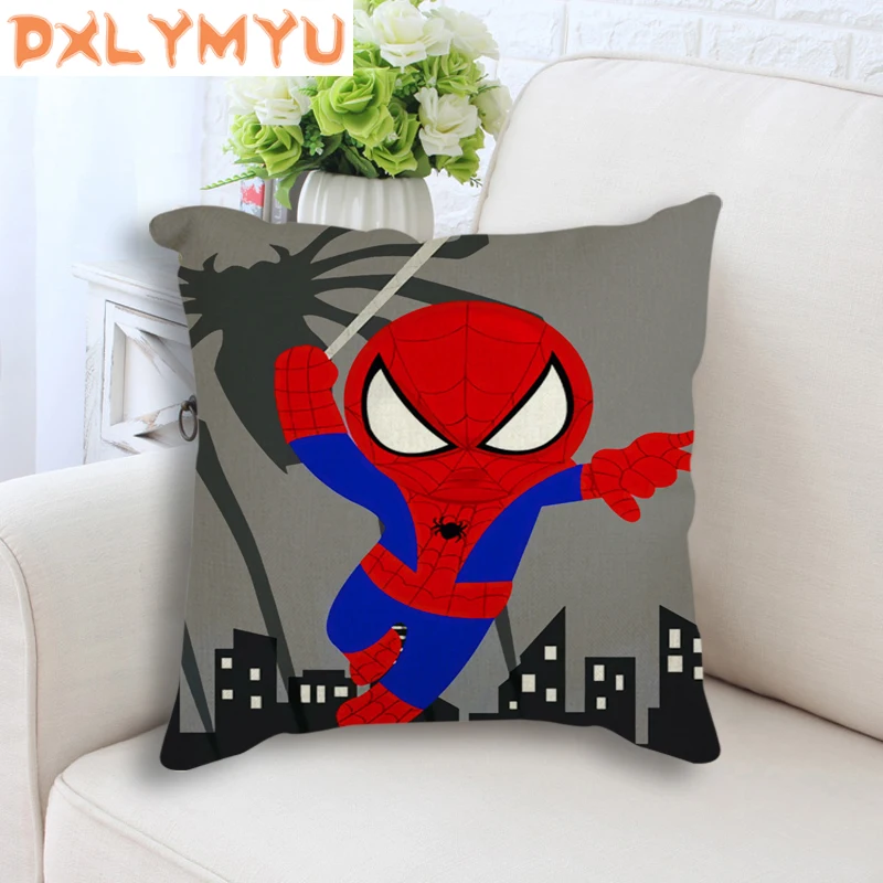 

Cartoon Cushion Cover Throw Pillow Case Super Hero Batman Superman iron Man Nursery Nordic Cushion Case for Sofa Kids Room
