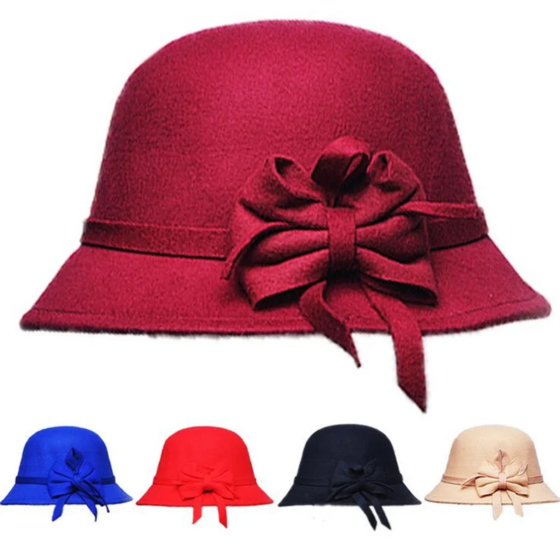 oZyc Brands Winter Fedora hats for female ladies felt top hat for girls