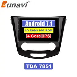 Eunavi 2 din 10,1 дюймов 4 ядра Android 7,1 мультимедиа автомобильный Радио стерео плеер для Nissan Qashqai 2016 gps навигации головное устройство