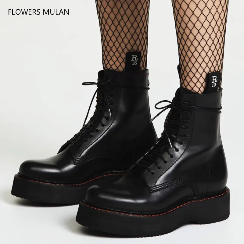 

Street Fashion Black Platform Boots Women Punk Rock Zipper Chunky Ankle Boots High Heel Martin Boots Motorcycle Riding Boots