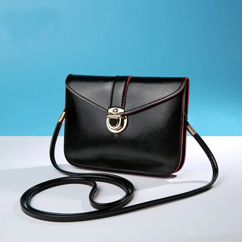SUBIN Универсальная кожаная сумка для мобильного телефона, сумка на плечо, карман, кошелек, чехол, шейный ремешок для samsung, для iPhone, для huawei, для xiaomi - Цвет: Черный
