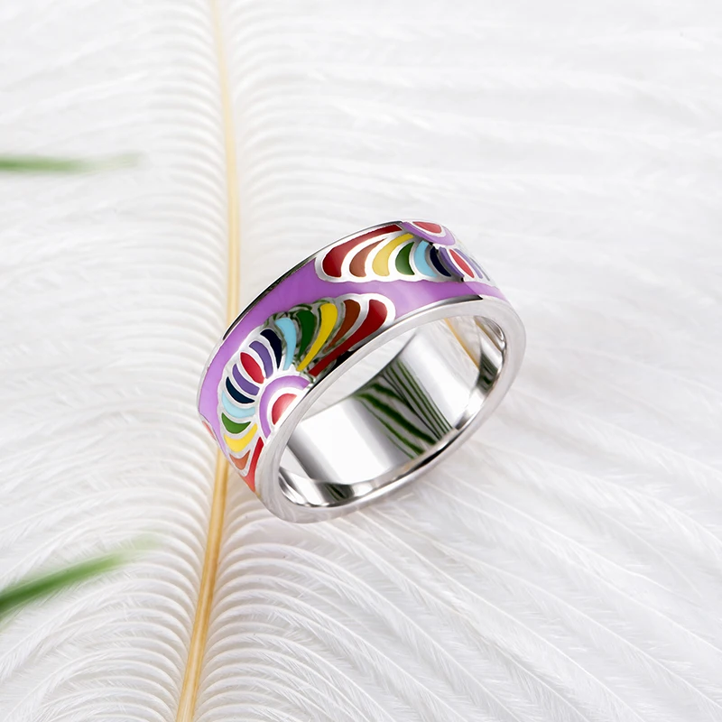 Ювелирный набор, как разноцветная Радуга, для женщин, 925 пробы, серебряный шарм, модное роскошное кольцо, ожерелье, подвеска, серьги, вечерние, эмаль
