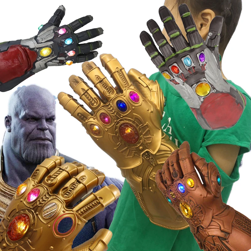 

Avengers 4 Endgame Thanos Iron Man Latex Gloves action figures Arms Infinity Gauntlet Hulk Marvel Cosplay Supe rhero Weapon toys
