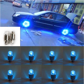 

Alloy Tire Valve Stem Lights Vehicle 8pcs Blue Car Wheel Cap Induction Auto Useful