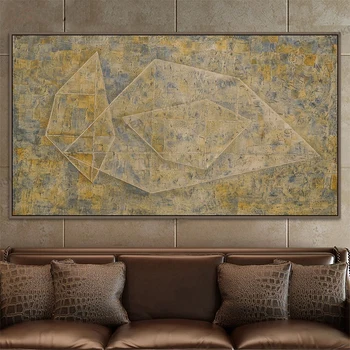 

Huge Size Vintage Geometry Abstract Art by Pual Klee, Oil Painting Canvas Print Painting Poster Wall Pictures Decor Home Decor