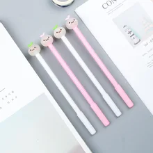 48 шт./партия, милая креативная гелевая ручка с рисунком бобов, школьные офисные принадлежности, черная ручка для подписи