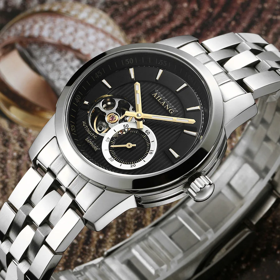 

Brand AILANG Automatic Men Full Steel Dress Watches Classic Business Mechanical Wrist watch Self Wind Relojes Analog 3ATM NW3306