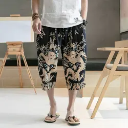 SHANBAO бренд оригинальный подвеска дракон модные принты дамские шаровары лето 2019 г. Новый тонкий хлопок белье свободные укороченные брюки