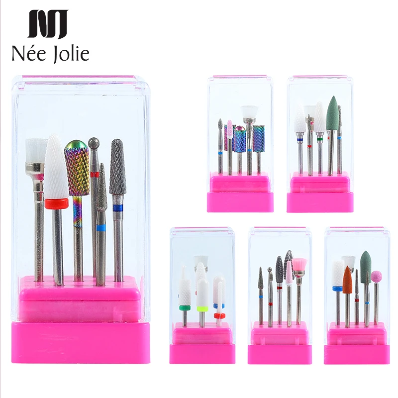 

7Pcs/Set Colorful Nails Drill Bits UV Gel Nail Remover Multi-function Heads Toes Mixed Sizes Nail Art Sanding Accessories