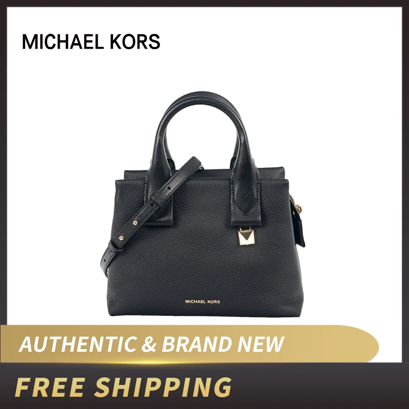 

Michael Kors MK Rollins Small Pebbled Leather Satchel Handbag 30F8GX3S1L