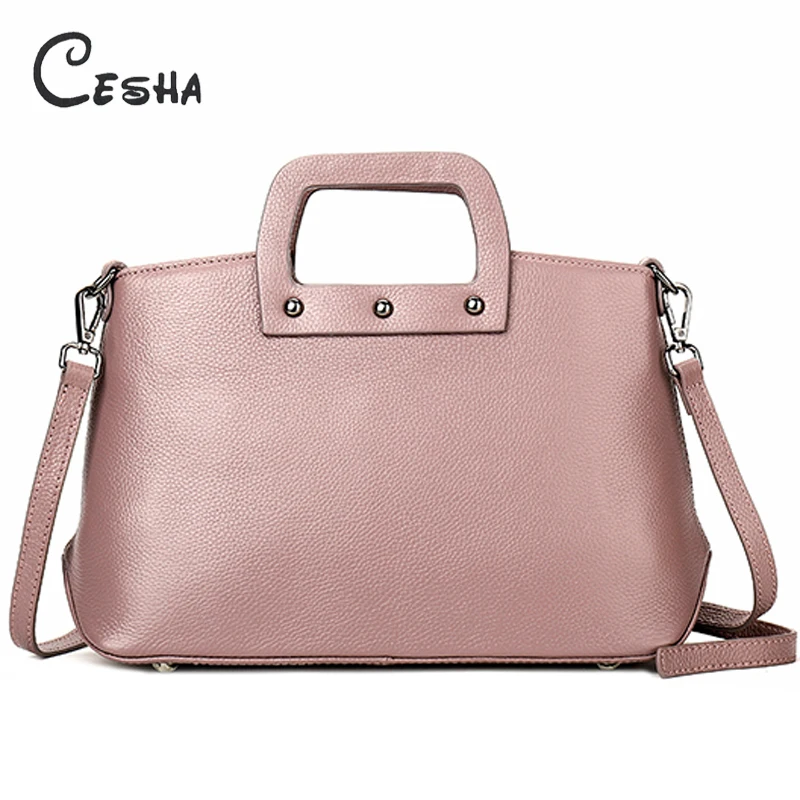 

2018 Genuine Leather Women's Casual Tote High Quality Real Cowhide Leather Shoulder Bag Fashion Business Women Leather Handbag