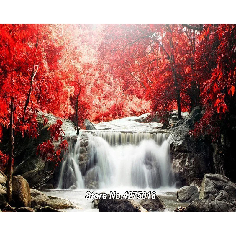 

DIY Diamond Painting Forest Waterfall Landscape Embroidery Full Square Diamond Cross Stitch Rhinestones Mosaic Needlework SD647