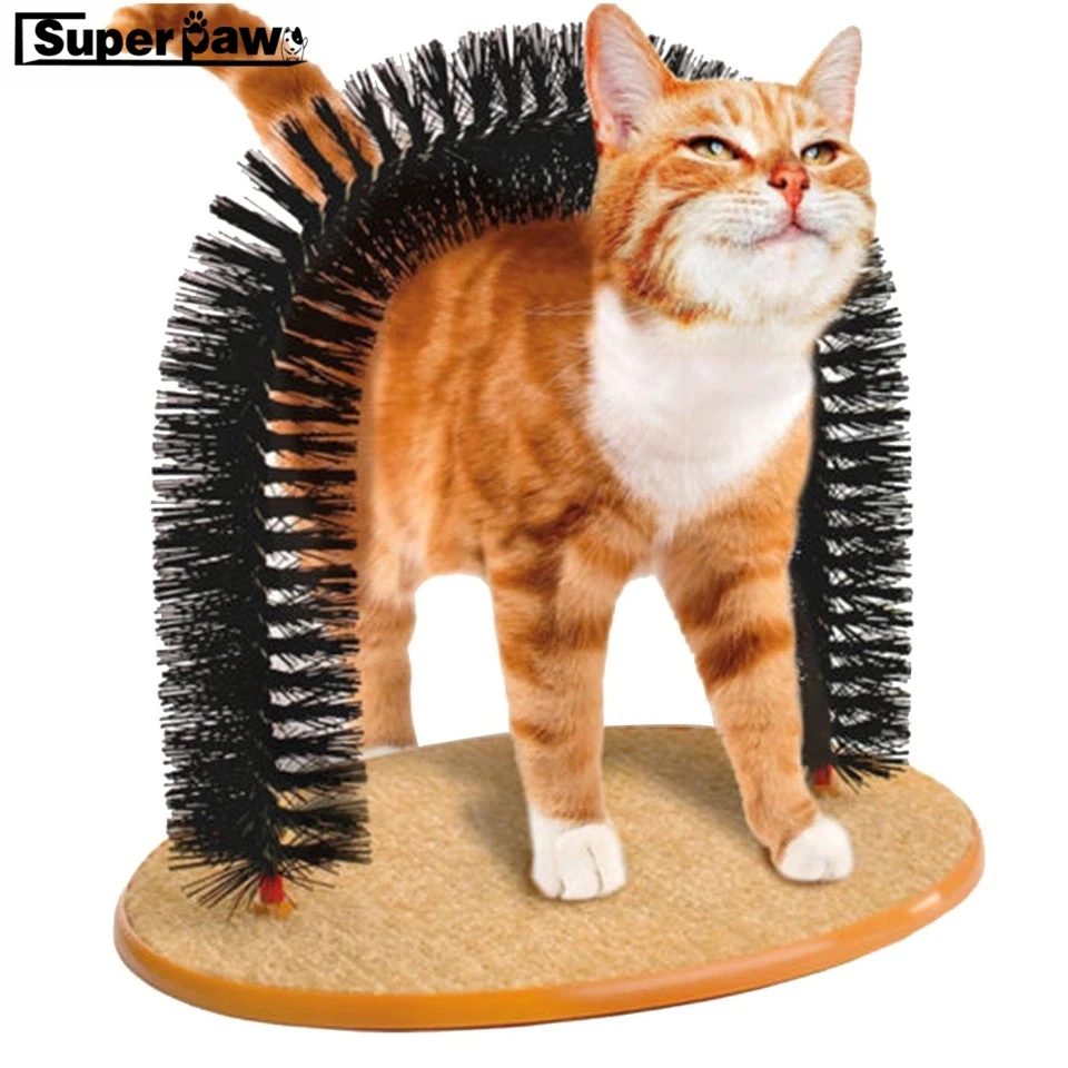 

Arch Pet Cat Self Groomer With Round Fleece Base Cats Toy Brush Toys For Pets Scratching Devices Kitten Grooming Supplies JNC05