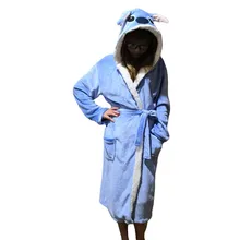 Зимний женский длинный халат Fannel стежка, полотенце с героем мультфильма, банный халат с единорогом и капюшоном, пижамы, халаты для женщин, халат Femme