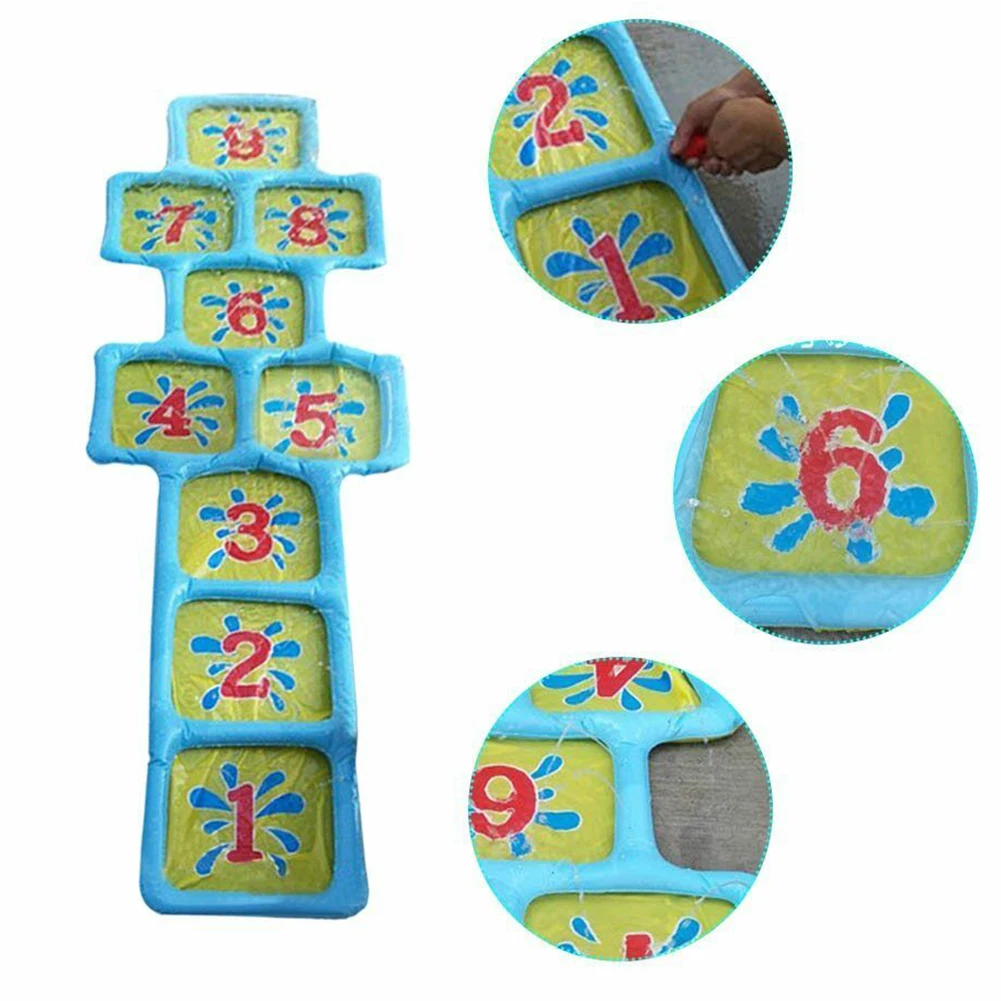 

Children Spray Outdoor Splash Summer Hopscotch Accessories Game Mat Number Pool Playing Water Sprinkler Fun Inflatable Toy