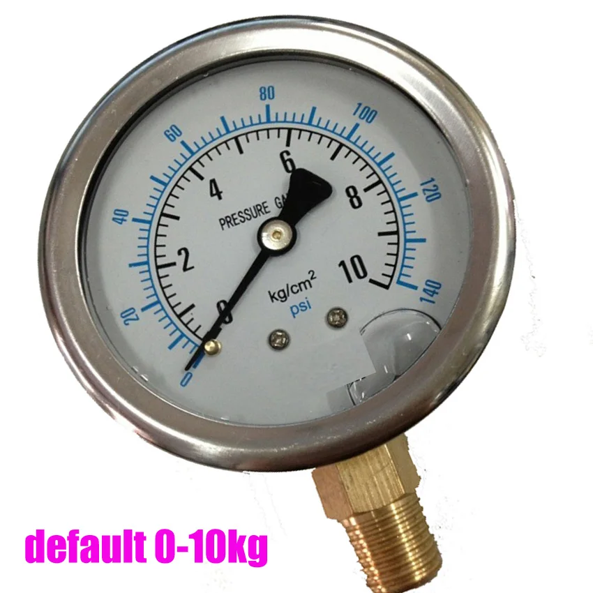 Stainless steel Pressu Gauge Air Manometer range 10kg / 15kg / 100kg