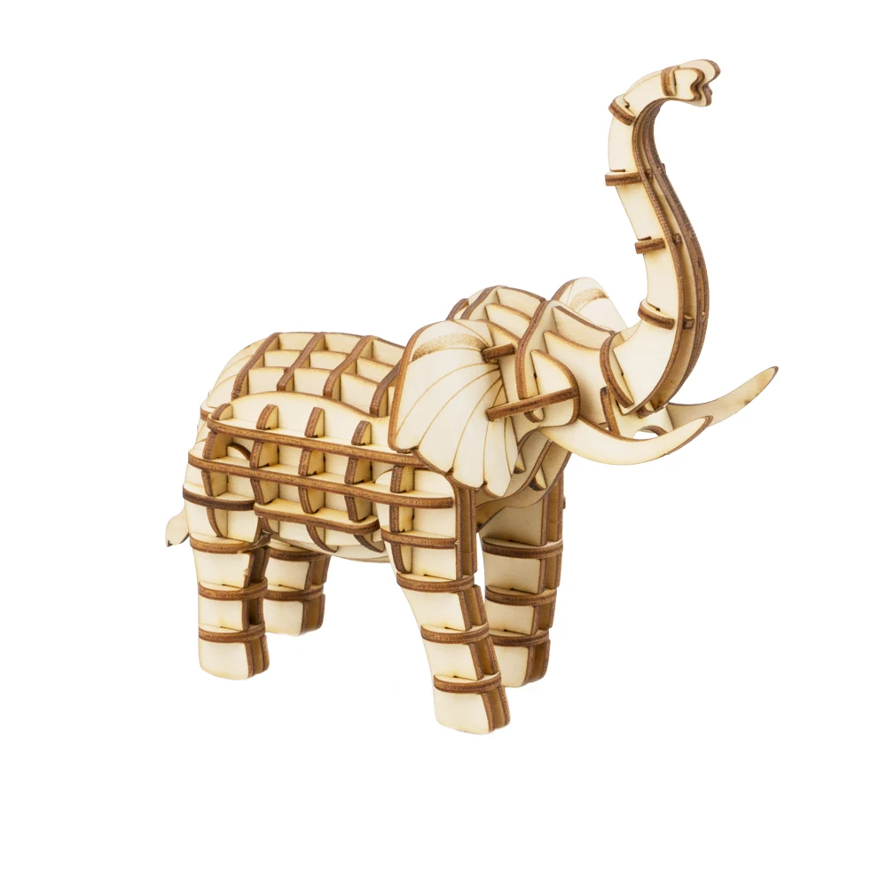

Robotime 3D Wooden Puzzle Elephant Model Toys Assembly Model Wood Craft Kit Toys for Children Kids Drop Shipping Wholesale TG203