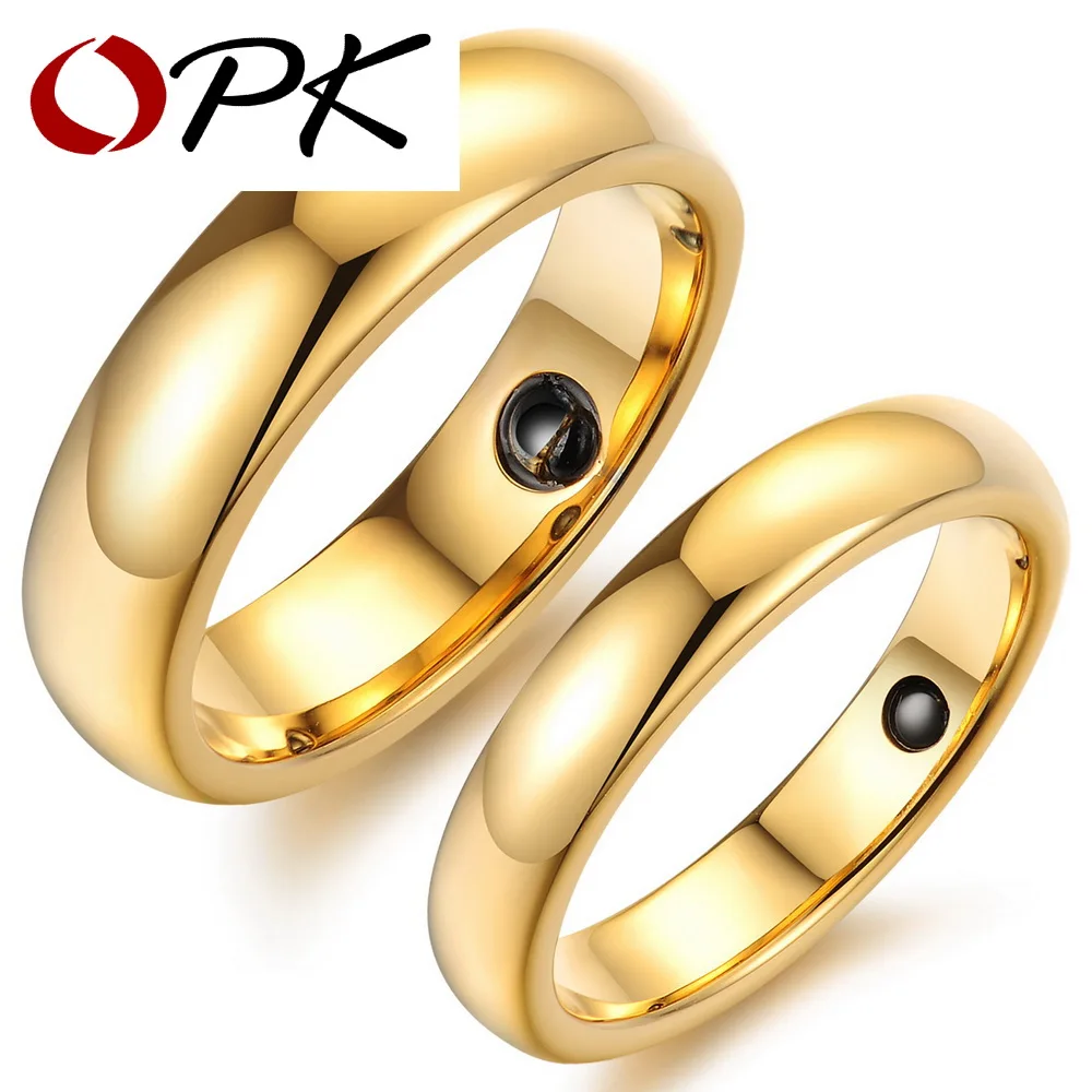 opk brand high quality gold color tungsten steel couple engagement wedding ring fashion women men jewelry - Wedding Ring Prices opk brand high quality gold color tungsten steel couple engagement wedding ring fashion women men jewelry - Wedding Ring Prices