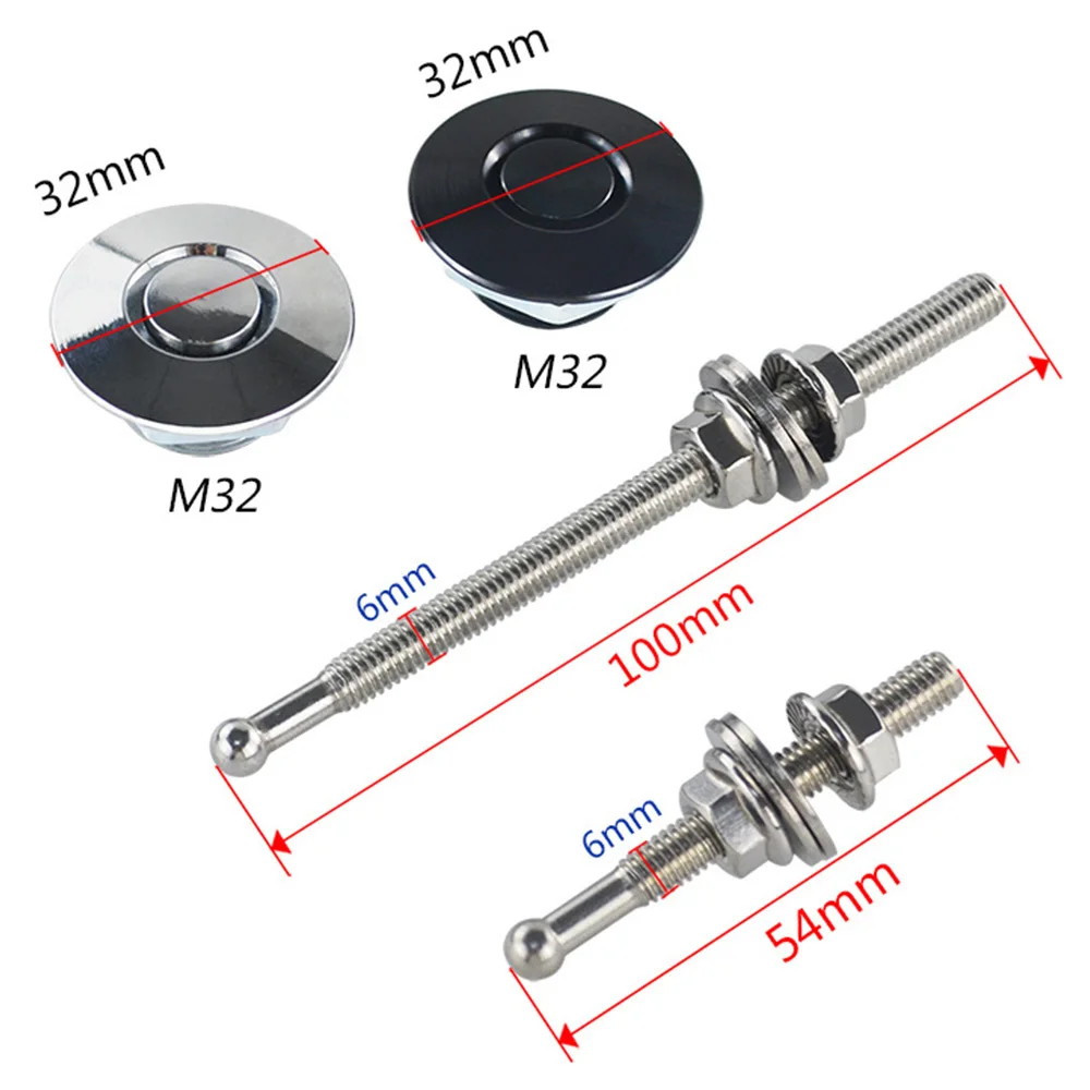 Универсальный 32 мм/1,2" кнопочная заготовка бленда шкворень клип комплект крышка двигателя Замок Алюминиевый автомобиль Быстрая защелка