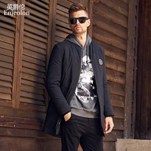 Enjeolon, брендовая хлопковая стеганая куртка, длинное пальто, Мужская парка, черная, с принтом, толстая, стеганая, модная, размера плюс, 3XL, мужская куртка MF0623