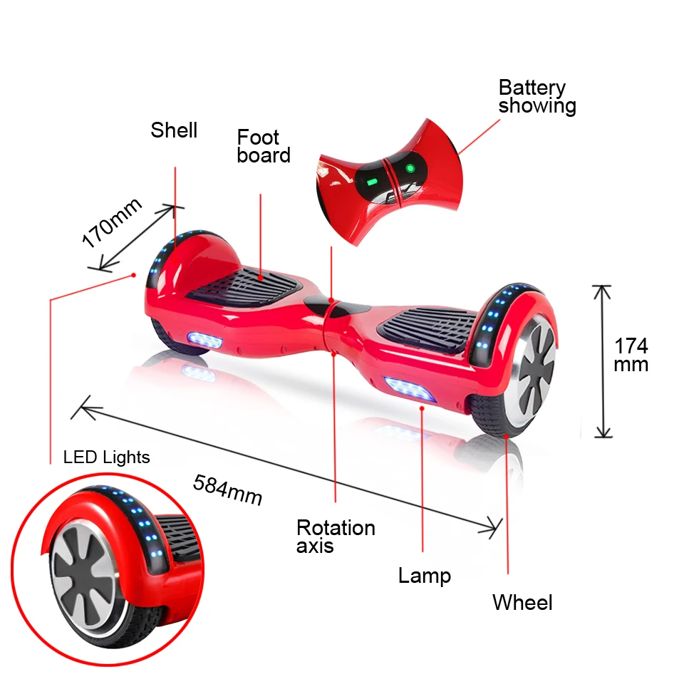 Haveboards Trottinette Electrique Adulte Overboard Electric Scooter Gyropode Electrique Batterie Lithium Skate Mini Scooter (1)
