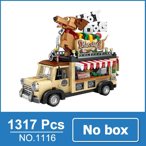 Loz конструктор игрушки модель автомобиля игрушка Хот дог грузовик мороженое грузовик творческий подарок для детей официальный уполномочен - Цвет: Hot dog no box