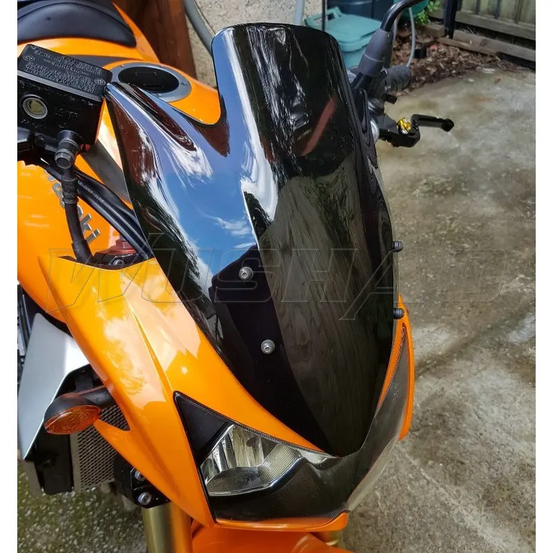 Black Мотоцикл двойной пузырь лобовое стекло ветер экран для 2003 2004 2005 2006 Kawasaki Z1000 Z 1000 черный Иридиевый прозрачный - Цвет: Black