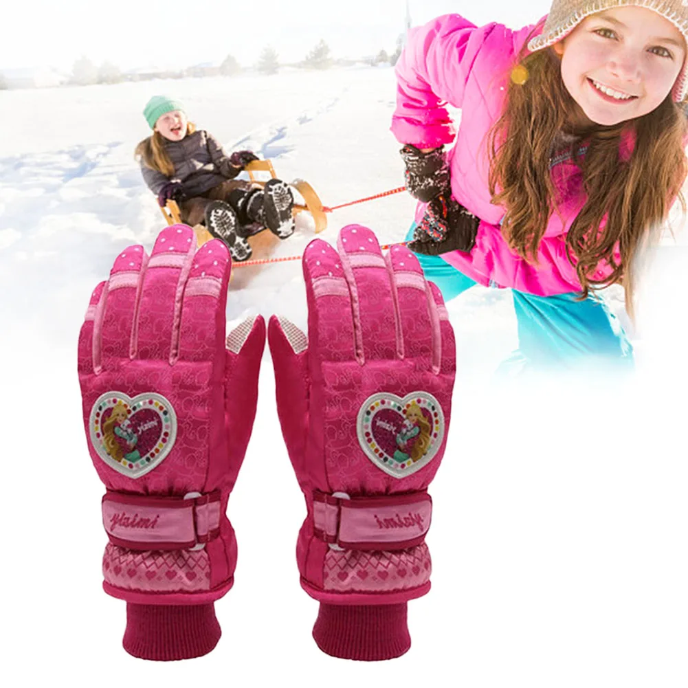 Митенки детские зимние водонепроницаемые перчатки зимние спортивные варежки теплые перчатки для мальчиков и девочек двойные водонепроницаемые перчатки