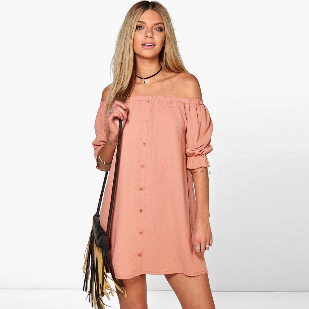 sun dress summer sundress big size for women summer off shoulder Femme