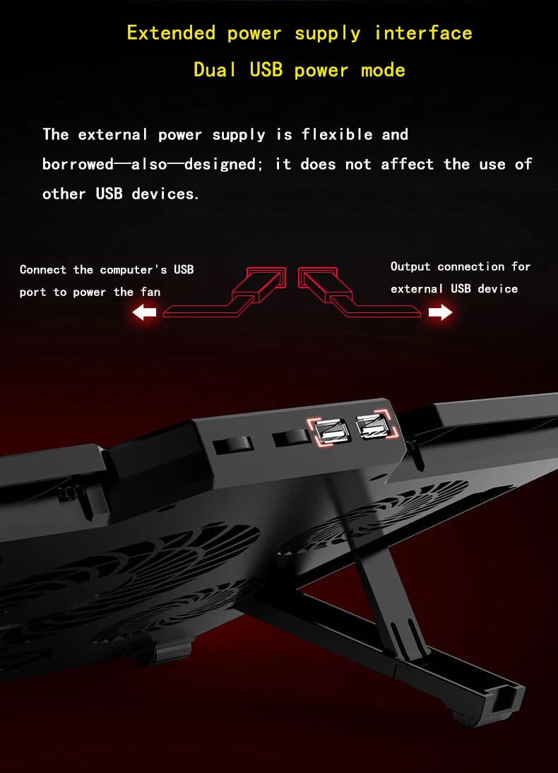 NUOXI Кулер для ноутбука 2 usb порта и пять охлаждающих вентиляторов охлаждающая подставка для ноутбука Подставка для ноутбука 12-17 дюймов для ноутбука